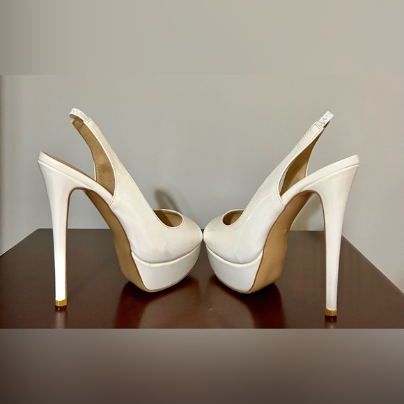 MERUMOTE Women Slingback Shoes Peep Toe Platform 6 inch Heels.Size 6. Worn 1x. - Picture 5 of 8